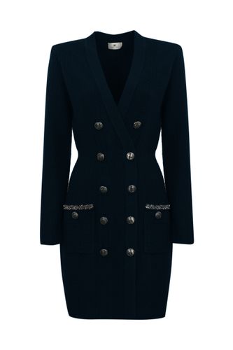 Robe Manteau Dress In Boucle Wool - Elisabetta Franchi - Modalova