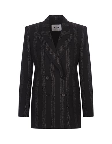 Lurex Pinstripe Tailoring Jacket - MSGM - Modalova