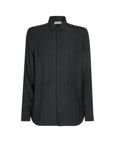 Silk Shirt With Monogram - Saint Laurent - Modalova