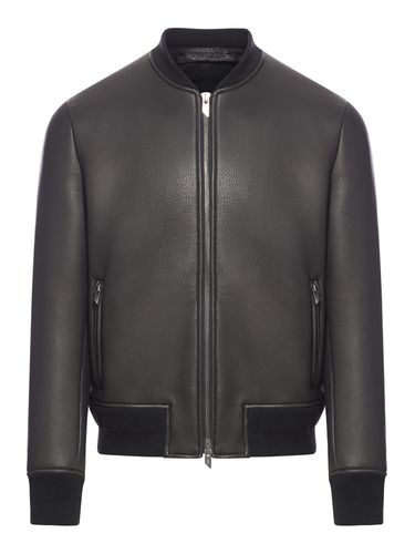 Leather Bomber Jacket - Salvatore Santoro - Modalova