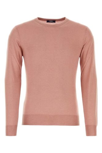 Antiqued Pink Cashmere Blend Sweater - Fedeli - Modalova