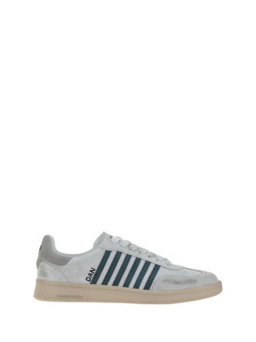 White Leather Boxer Sneakers - Dsquared2 - Modalova