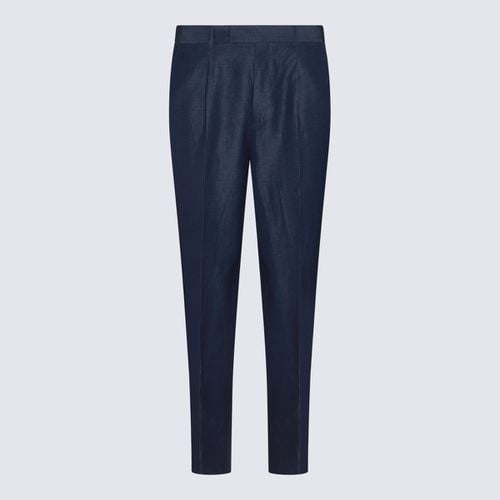 Zegna Blue Wool Pants - Zegna - Modalova