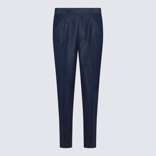 Zegna Blue Wool Pants - Zegna - Modalova