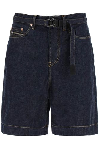 Denim Bermuda Shorts With Removable Belt - Sacai - Modalova