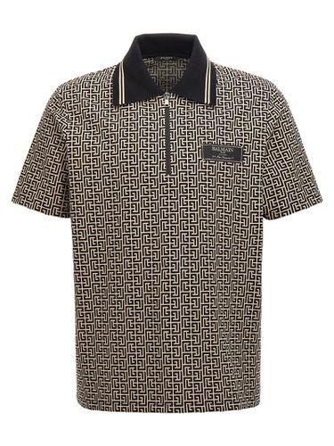 Balmain monogram Polo Shirt - Balmain - Modalova