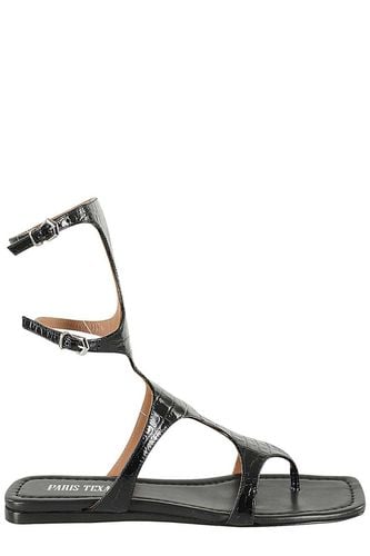 Embossed Ankle Strap Flat Sandals - Paris Texas - Modalova