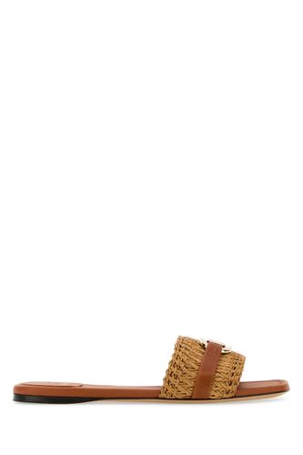 Caramel Raffia Leah Slippers - Ferragamo - Modalova