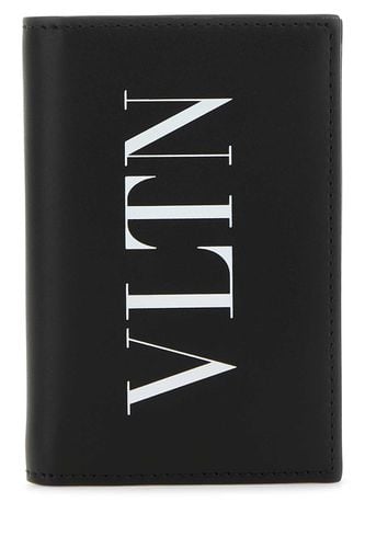 Black Leather Vltn Card Holder - Valentino Garavani - Modalova