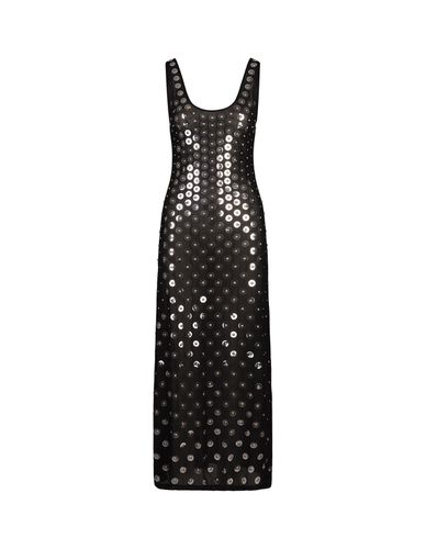 Black Embroidered Second Skin Effect Long Dress - Paco Rabanne - Modalova