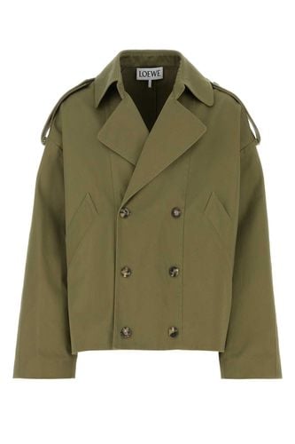 Loewe Green Cotton Trench Coat - Loewe - Modalova