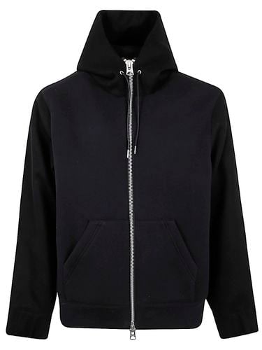 Wool Melton X Sponge Sweat Hoodie - Sacai - Modalova