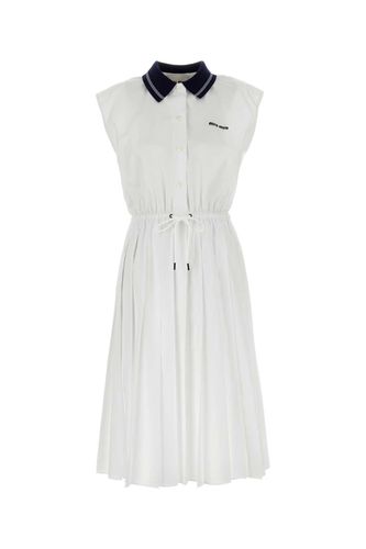 Miu Miu White Poplin Shirt Dress - Miu Miu - Modalova