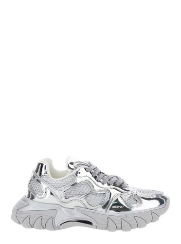 B-east Mirror Low Top Sneakers With Logo Detail In Leather And Tech Fabric Man - Balmain - Modalova