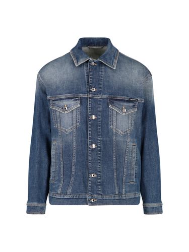 Collared Button-up Denim Jacket - Dolce & Gabbana - Modalova