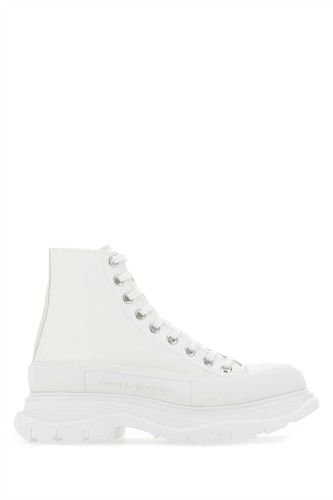 White Canvas And Rubber Tread Slick Sneakers - Alexander McQueen - Modalova