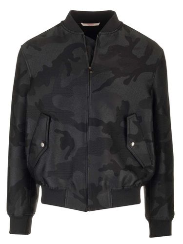 Bomber Jacket With All-over Camounoir Pattern - Valentino Garavani - Modalova