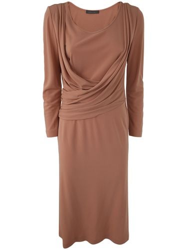 Long Sleeves V Neck Midi Dress - Alberta Ferretti - Modalova