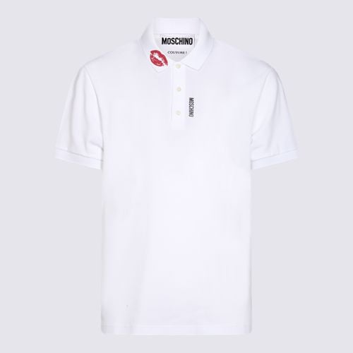 Moschino White Cotton Polo Shirt - Moschino - Modalova