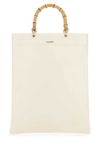 Ivory Leather Medium Shopping Bag - Jil Sander - Modalova