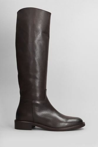 Low Heels Boots In Dark Brown Leather - Julie Dee - Modalova