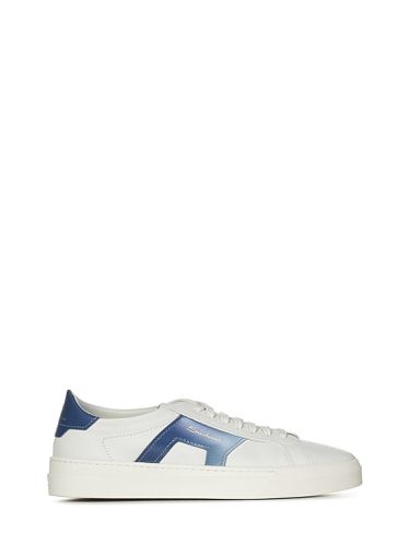 White And Leather Buckle Sneakers - Santoni - Modalova