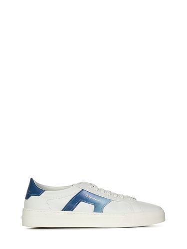 White And Leather Buckle Sneakers - Santoni - Modalova