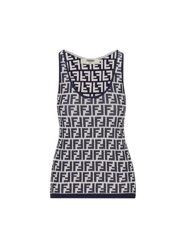 Fendi Ff Jacquard Ribbed Tank Top - Fendi - Modalova