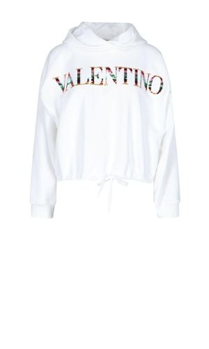 Sweatshirt Crop Embroidery Logo Paillettes - Valentino Garavani - Modalova