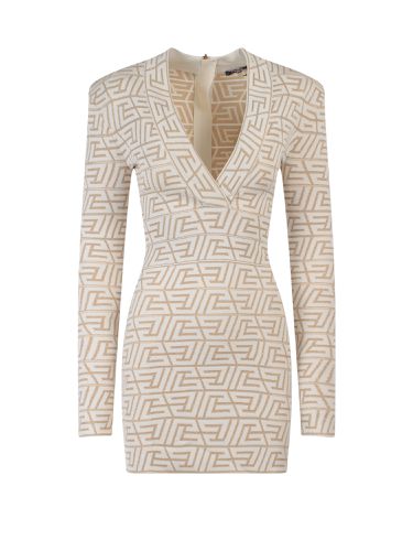 Balmain Knitted Dress With Monogram - Balmain - Modalova