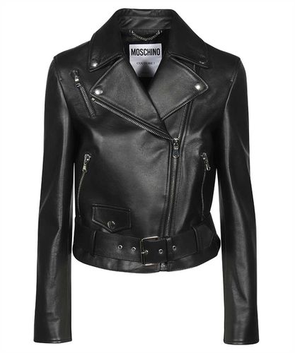 Moschino Leather Jacket - Moschino - Modalova