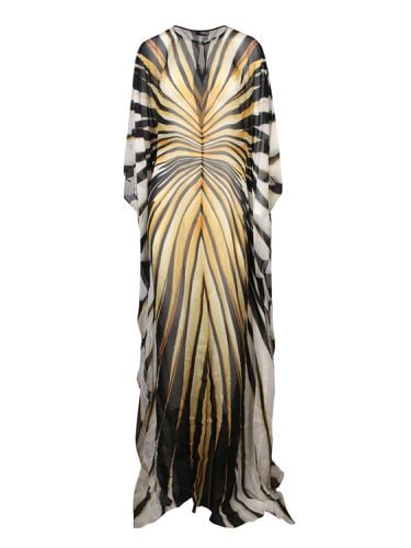 Front Keyhole Pattern Print Long Dress - Roberto Cavalli - Modalova