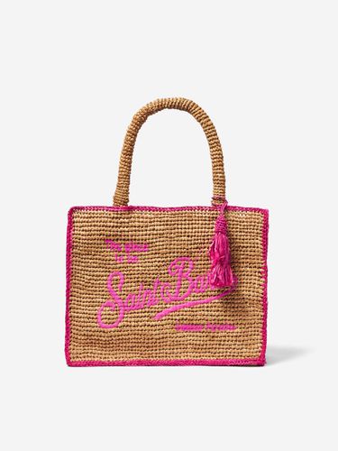 Raffia Bag With Fuchsia Front Embroidery - MC2 Saint Barth - Modalova