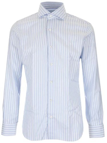 Culto Striped Shirt White And Blue - Barba Napoli - Modalova