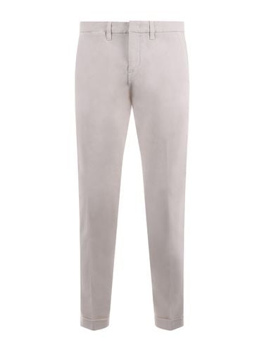 Beige Stretch Cotton Capri Trousers Pants - Fay - Modalova