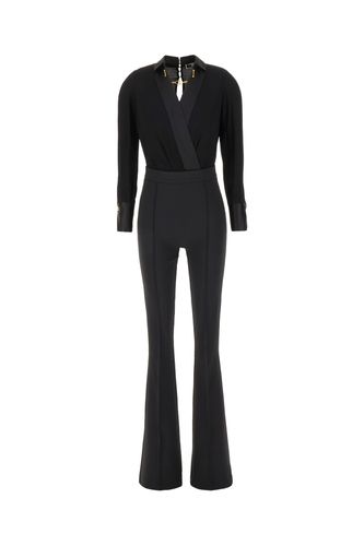 Black Viscose And Stretch Polyester Jumpsuit - Elisabetta Franchi - Modalova