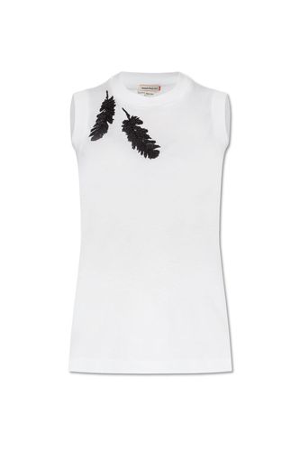 Feather Embellished Tank Top - Alexander McQueen - Modalova