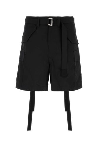 Sacai Black Polyester Blend Shorts - Sacai - Modalova