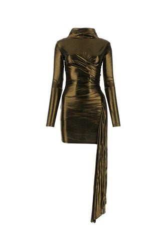 Draped Metallic Long-sleeved Asymmetric Dress - Blumarine - Modalova