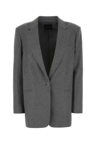 Melange Grey Stretch Viscose Blend Guia Oversize Blazer - The Andamane - Modalova