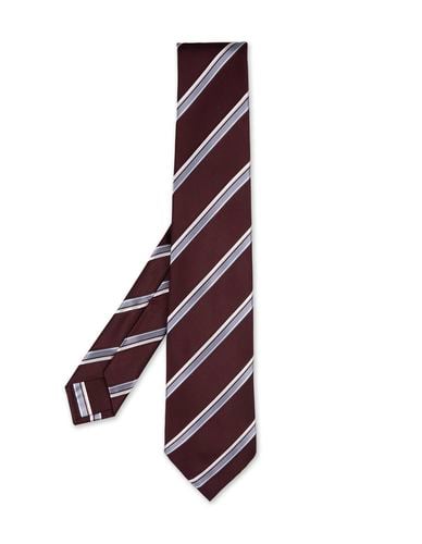 Burgundy Tie With Striped Pattern - Kiton - Modalova