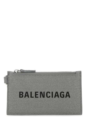 Balenciaga Grey Fabric Card Holder - Balenciaga - Modalova