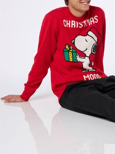 Snoopy Christmas Mood Print Man Sweater Peanuts Special Edition - MC2 Saint Barth - Modalova