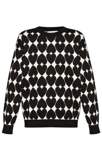 Heart Patterned Knit Sweater - Moschino - Modalova