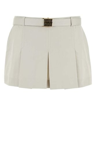 Miu Miu Sand Gabardine Mini Skirt - Miu Miu - Modalova