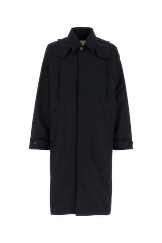 Navy Blue Nylon Blend Trench Coat - Bottega Veneta - Modalova