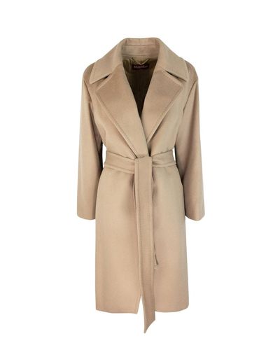 Belted Long-sleeved Coat - Max Mara Studio - Modalova