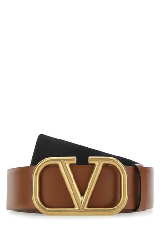 Brown Leather Vlogo Belt - Valentino Garavani - Modalova