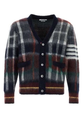 Embroidered Mohair Blend Cardigan - Thom Browne - Modalova