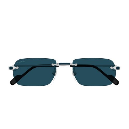 Cartier Ct0498s C De Cartier 004 Silver Blue Sunglasses - Cartier Eyewear - Modalova